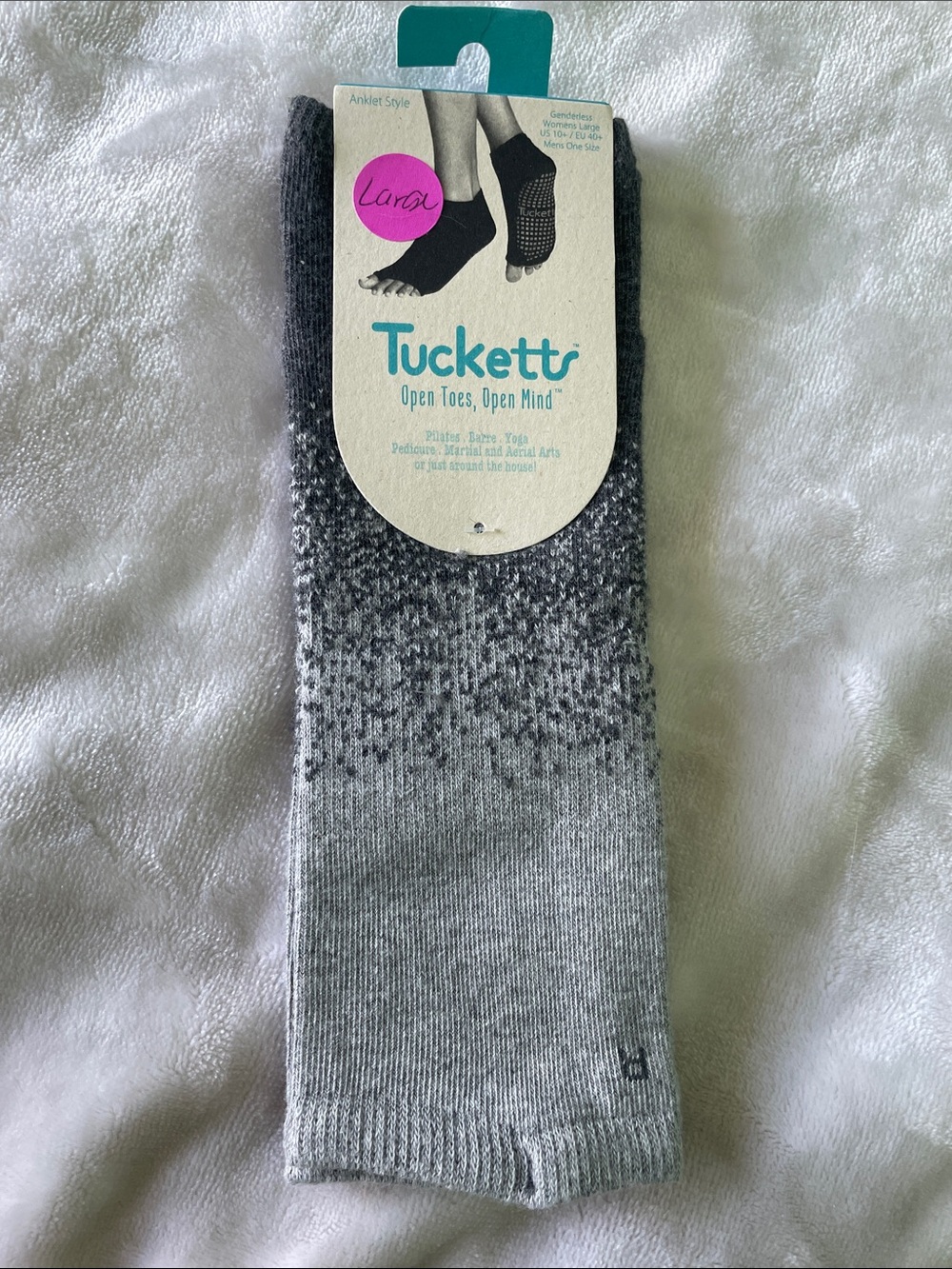 Men’s Open-Toe Ankle Socks – Gray Ombre